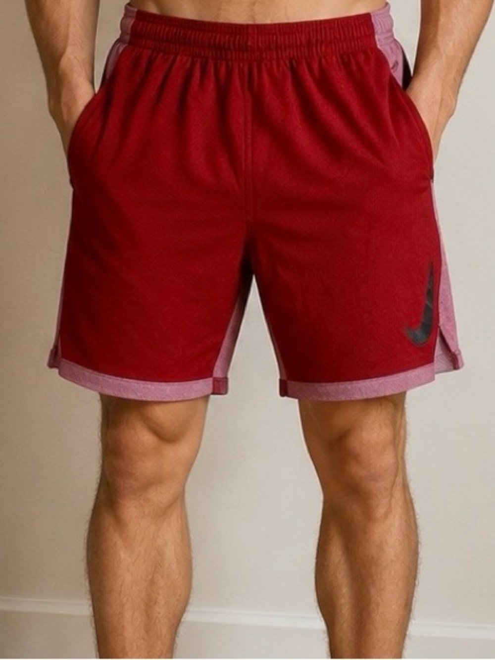 NIKE AIR DRY DRIBBLE BASKETBALL SHORTS  891812-677 Burgundy Size Small